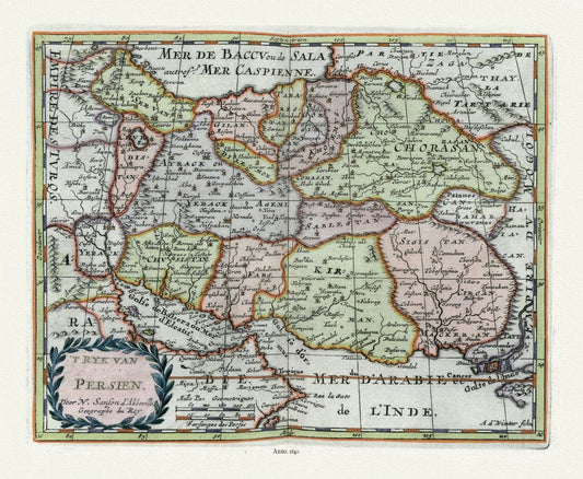 Asia Minor: Persia, Persien. Door N. Sanson auth.,1640 - The Map Chest