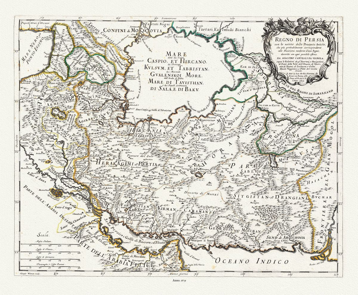 Asia Minor, Regno di Persia, 1679, Rossi et al. auth. - The Map Chest