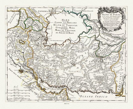 Asia Minor, Regno di Persia, 1679, Rossi et al. auth. - The Map Chest