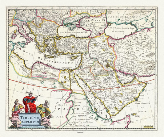 Asia Minor, Turcicum Imperium, 1682. de Wit et Visscher auths. Ver. II,, Turkish Empire - The Map Chest