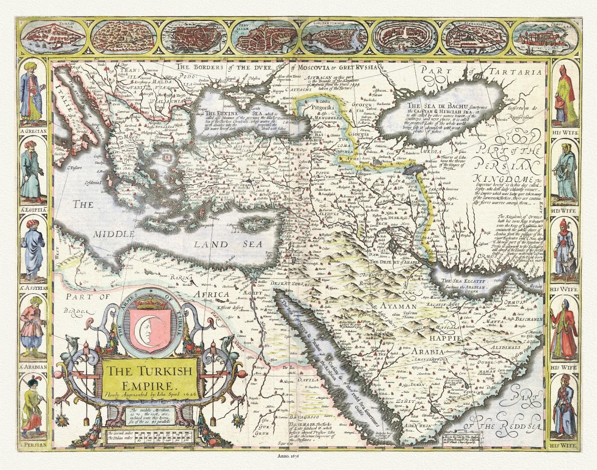 Asia Minor: Turkish Empire,1676, Speed authore - The Map Chest