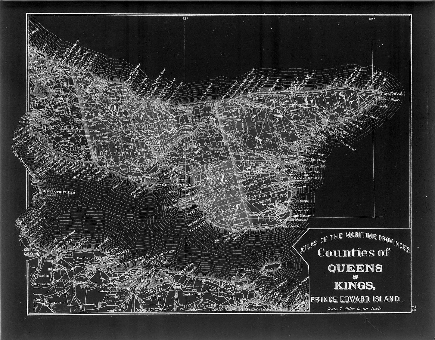 Atlantic Canada: Atlas of the Maritime Provinces - Queens, Kings counties, P.E.I. - 1878 Ver. BWI - The Map Chest