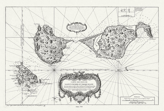 Atlantic Canada: Carte des les Saint Pierre et Miquelon, 1763, Bellin - The Map Chest