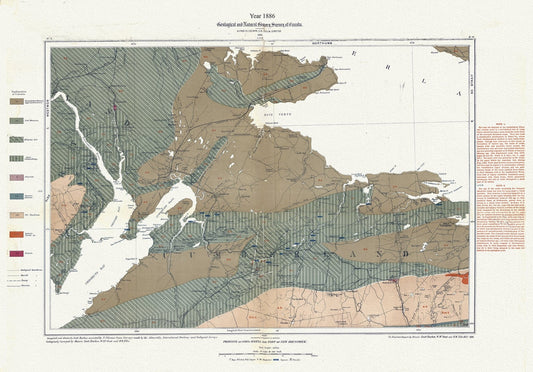 Atlantic Canada: Geological Map of Nova Scotia and New Brunswick, 1886 - The Map Chest