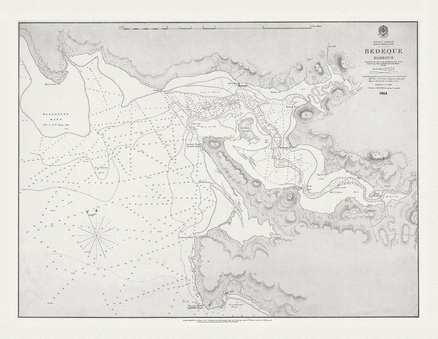 Atlantic Canada: Gulf of St. Lawrence, Prince Edward Island, Bedeque Harbour, 1864 - The Map Chest