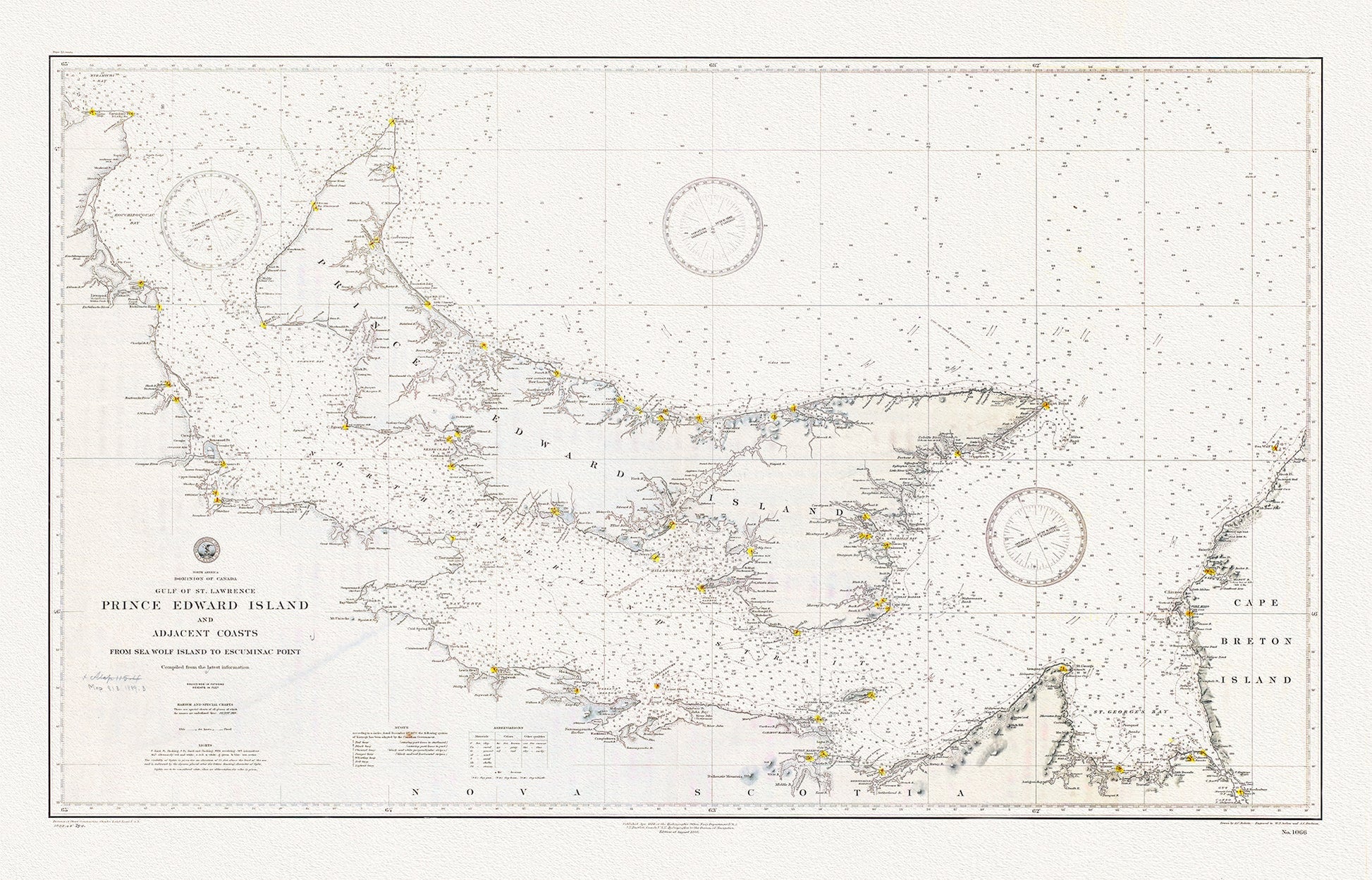 Atlantic Canada: North America, Dominion of Canada, Gulf of St. Lawrence, Prince Edward Island and adjacent coasts, from Sea Wolf Island to Escuminac Point, 1889 - The Map Chest
