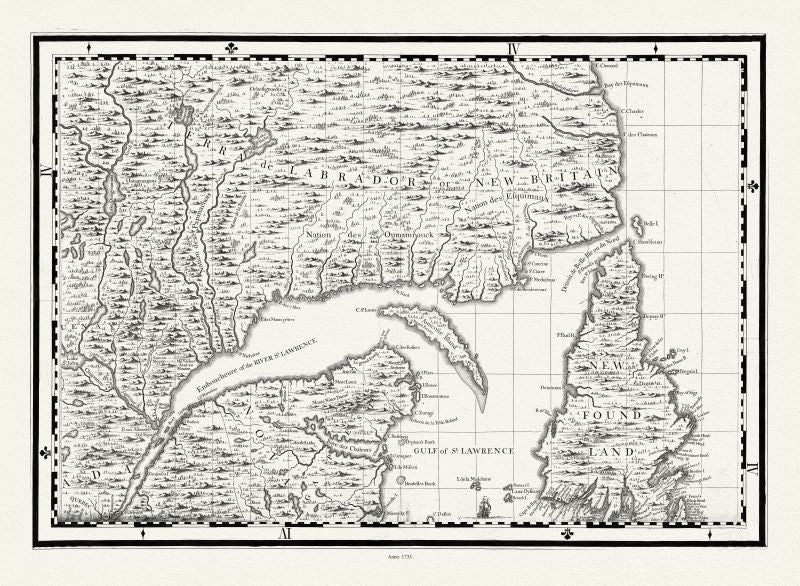 Atlantic Canada: Popple, Part of a Map of the British Empire in America, 1733 - The Map Chest
