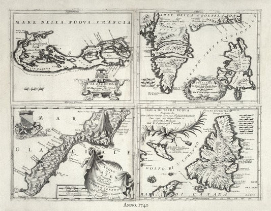 Atlantic Canada: Seutter, Islands of The Atlantic Ociean, 1740 - The Map Chest