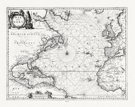 Atlantic Ocean: Jansson, Mar del Nort,1650 - The Map Chest
