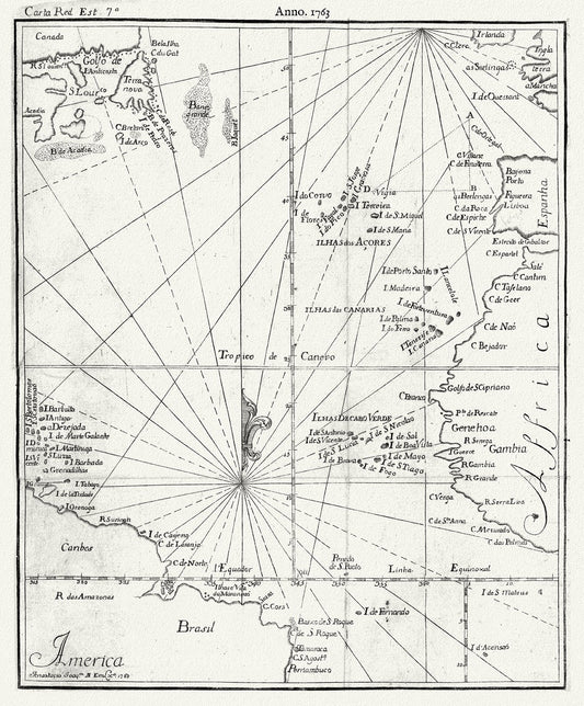 Atlantic Ocean: North Atlantic Ocean, 1763 - The Map Chest