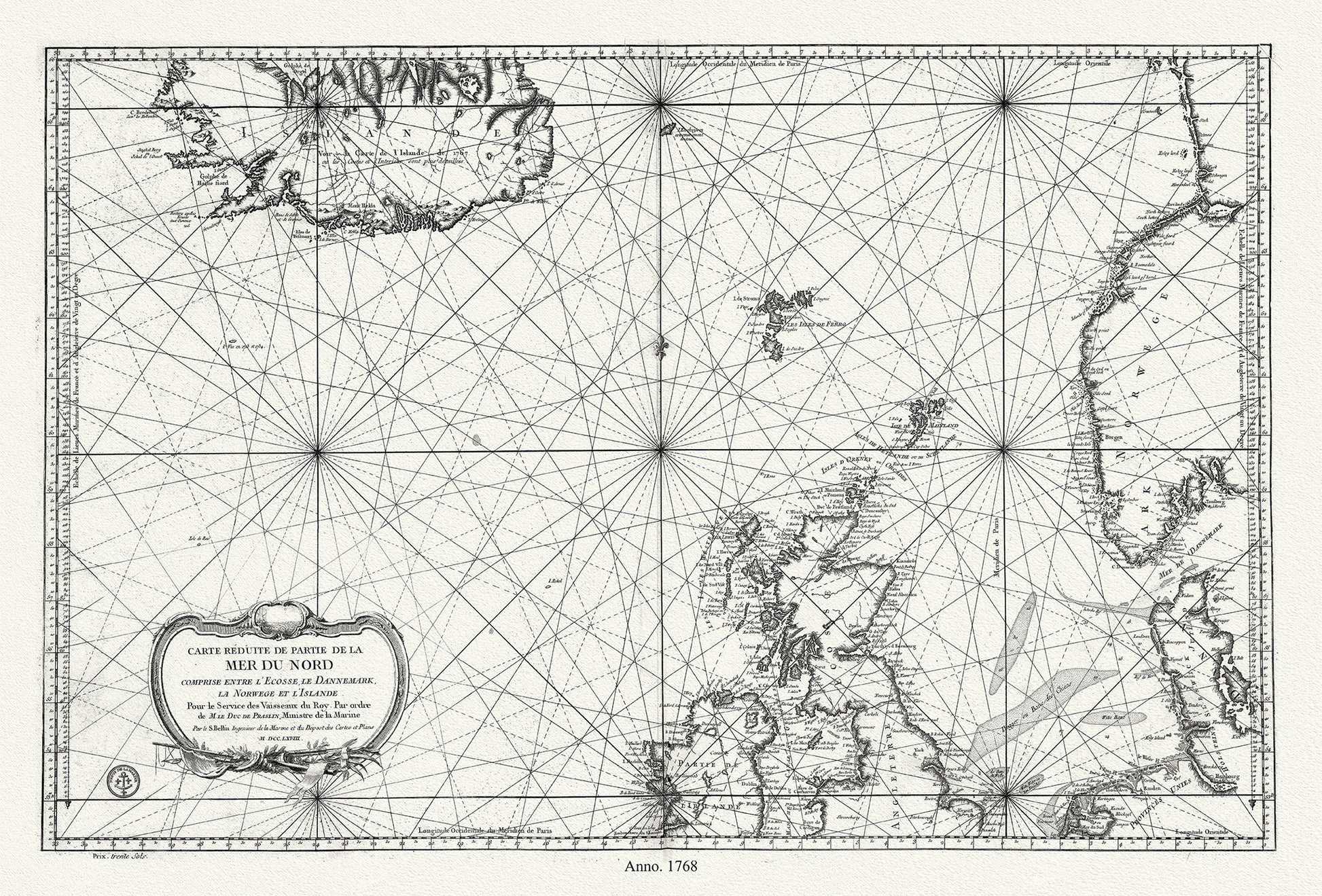 Atlantic Ocean: North: North Sea and Iceland, 1768 - The Map Chest