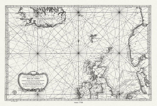 Atlantic Ocean: North: North Sea and Iceland, 1768 - The Map Chest