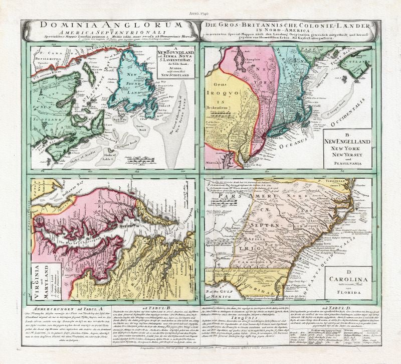 Bellin, America Septentrionali, Atlantic Canada, North America 1740 - The Map Chest