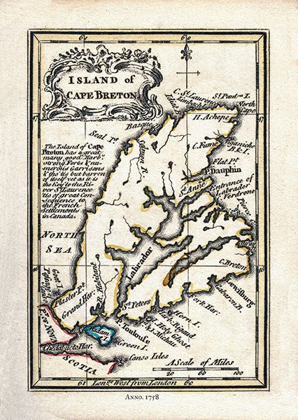 Bowen, Island Of Cape Breton,, Nova Scotia, 1758 - The Map Chest