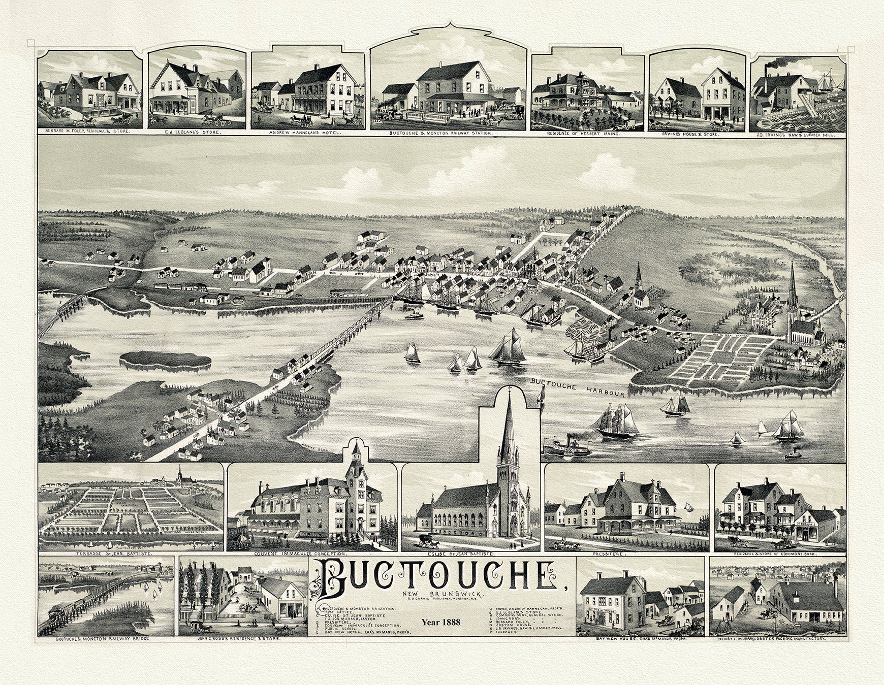 Buctouche, New Brunswick, 1888 - The Map Chest