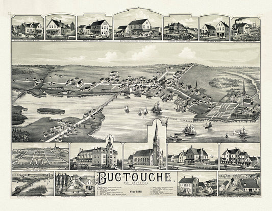 Buctouche, New Brunswick, 1888 - The Map Chest