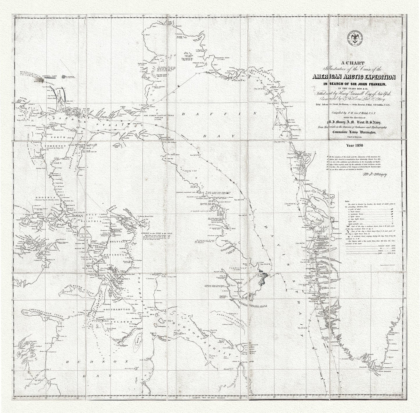 Canada: Arctic, Northern and Polar Exploration: Arctic Expedition in Search of Sir John Franklin, 1850 Ver.2 - The Map Chest