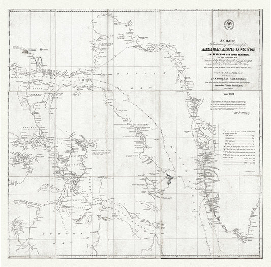 Canada: Arctic, Northern and Polar Exploration: Arctic Expedition in Search of Sir John Franklin, 1850 Ver.2 - The Map Chest