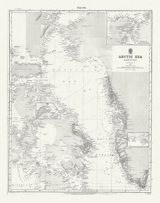 Canada: Arctic, Northern and Polar Exploration: Arctic Sea. Baffin Bay, sheet 1 to 1853, with corrections to 1881 - The Map Chest