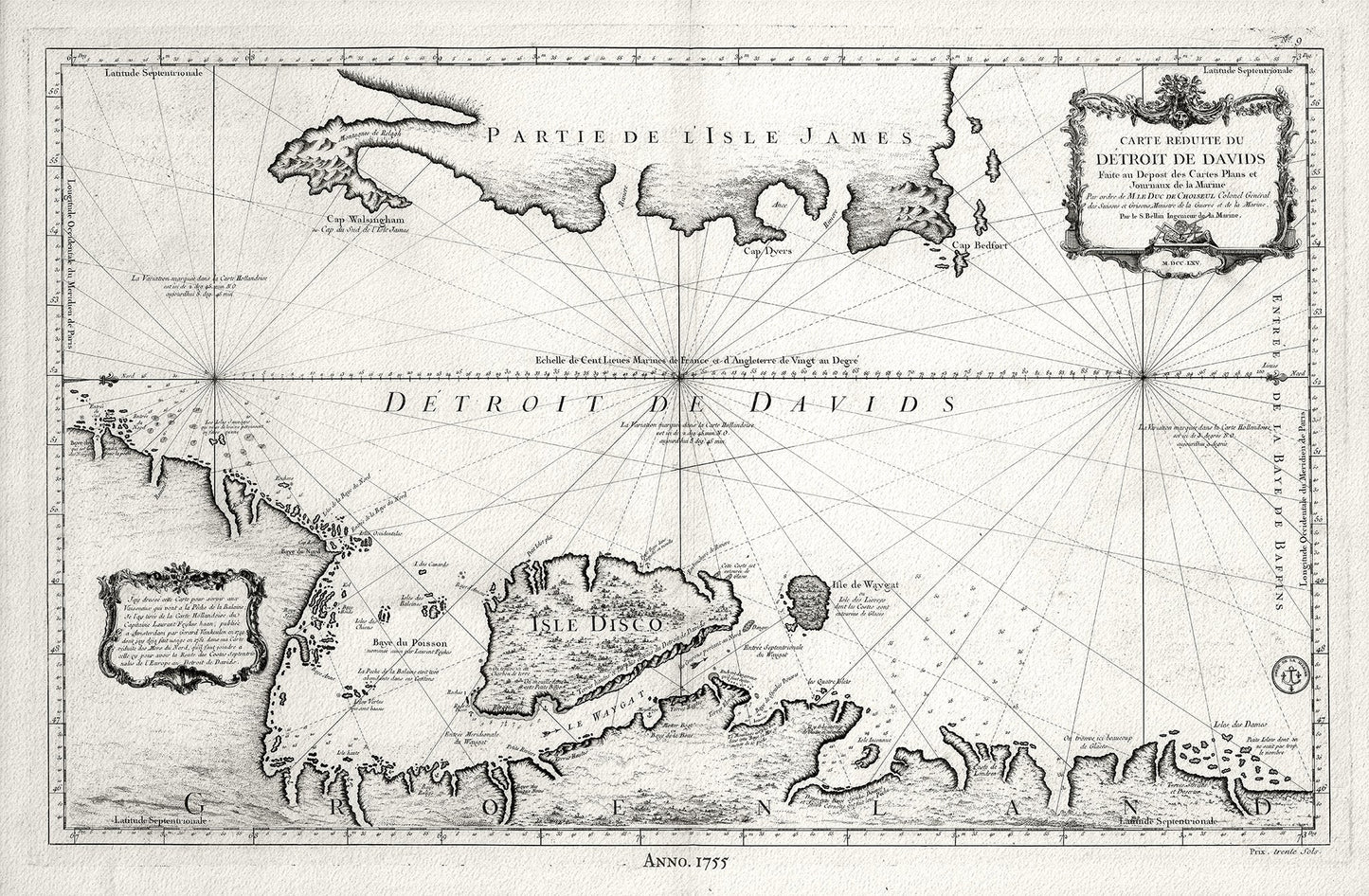 Canada: Arctic, Northern and Polar Exploration: Bellin, Canada, Davis Strait,1755 - The Map Chest