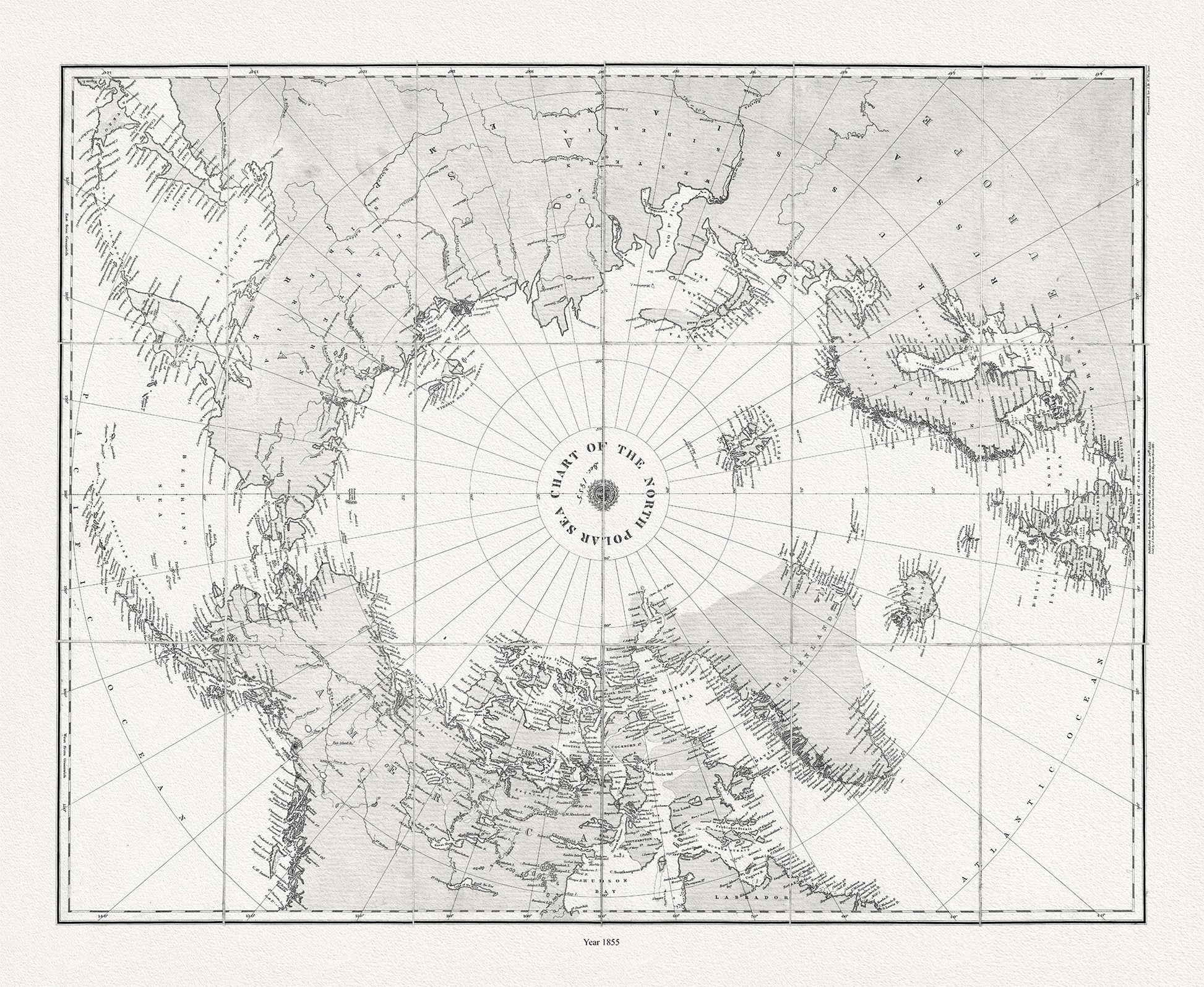 Canada: Arctic, Northern and Polar Exploration: Chart of the North Polar Sea, Fillmore auth., 1855 - The Map Chest