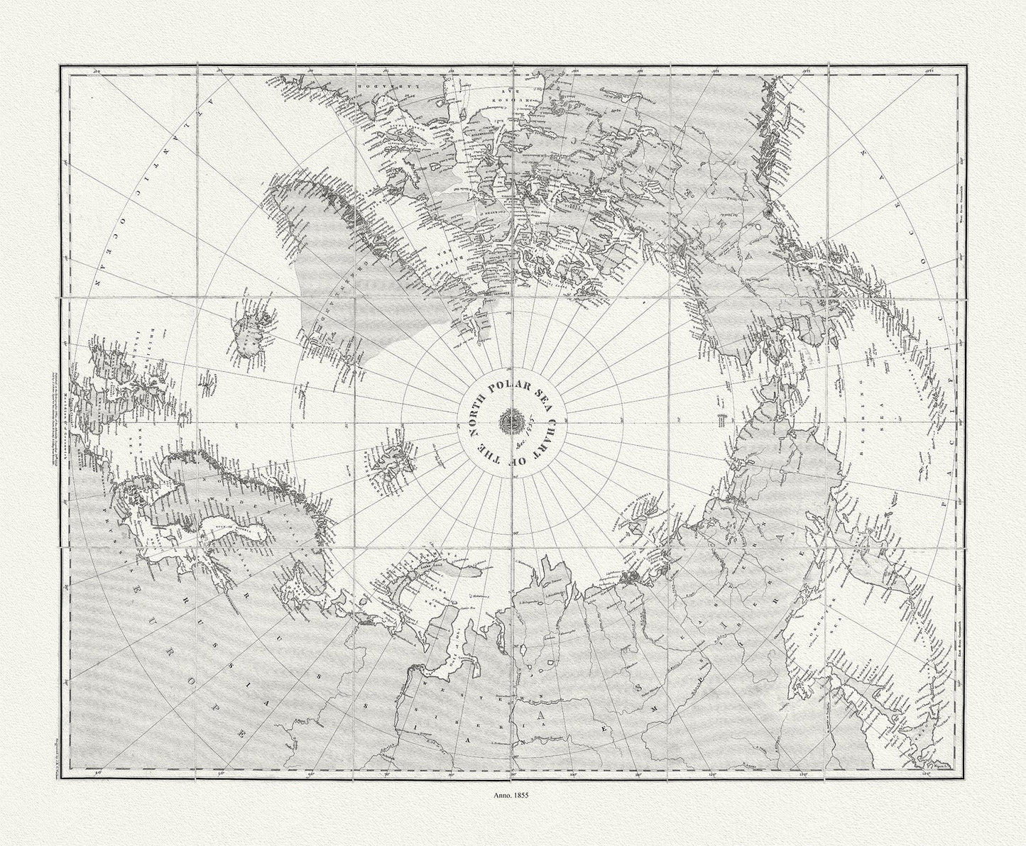 Canada: Arctic, Northern and Polar Exploration: Chart of the North Polar Sea, Fillmore auth.,1855 - The Map Chest