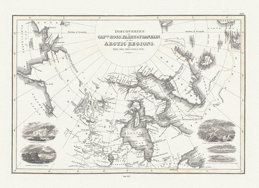 Canada: Arctic, Northern and Polar Exploration: Discoveries of Capts. Ross, Parry & Franklin in the Arctic Regions, in 1818, 1819, 1820, 1821 & 1822, Wyld auth.,1823 - The Map Chest