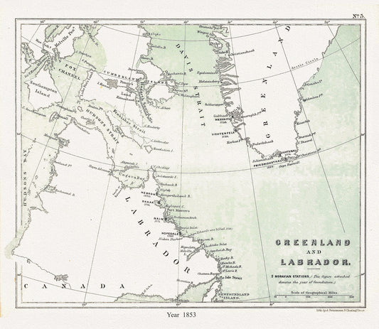 Canada: Arctic, Northern and Polar Exploration: Greenland & Labrador, 1853 - The Map Chest