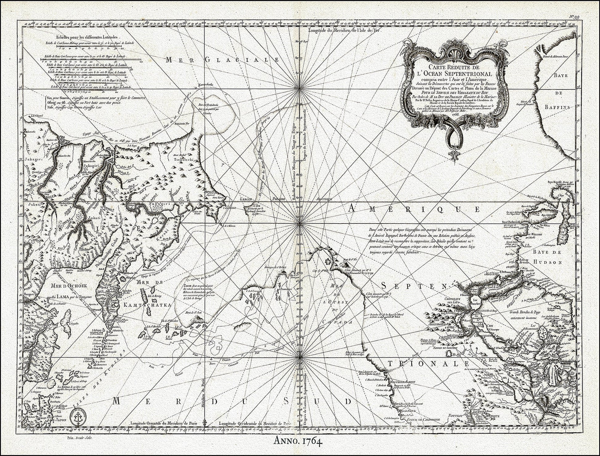 Canada: Arctic, Northern and Polar Exploration: Jacques Nicolas Bellin, Canada, Pacific North West, 1764 - The Map Chest