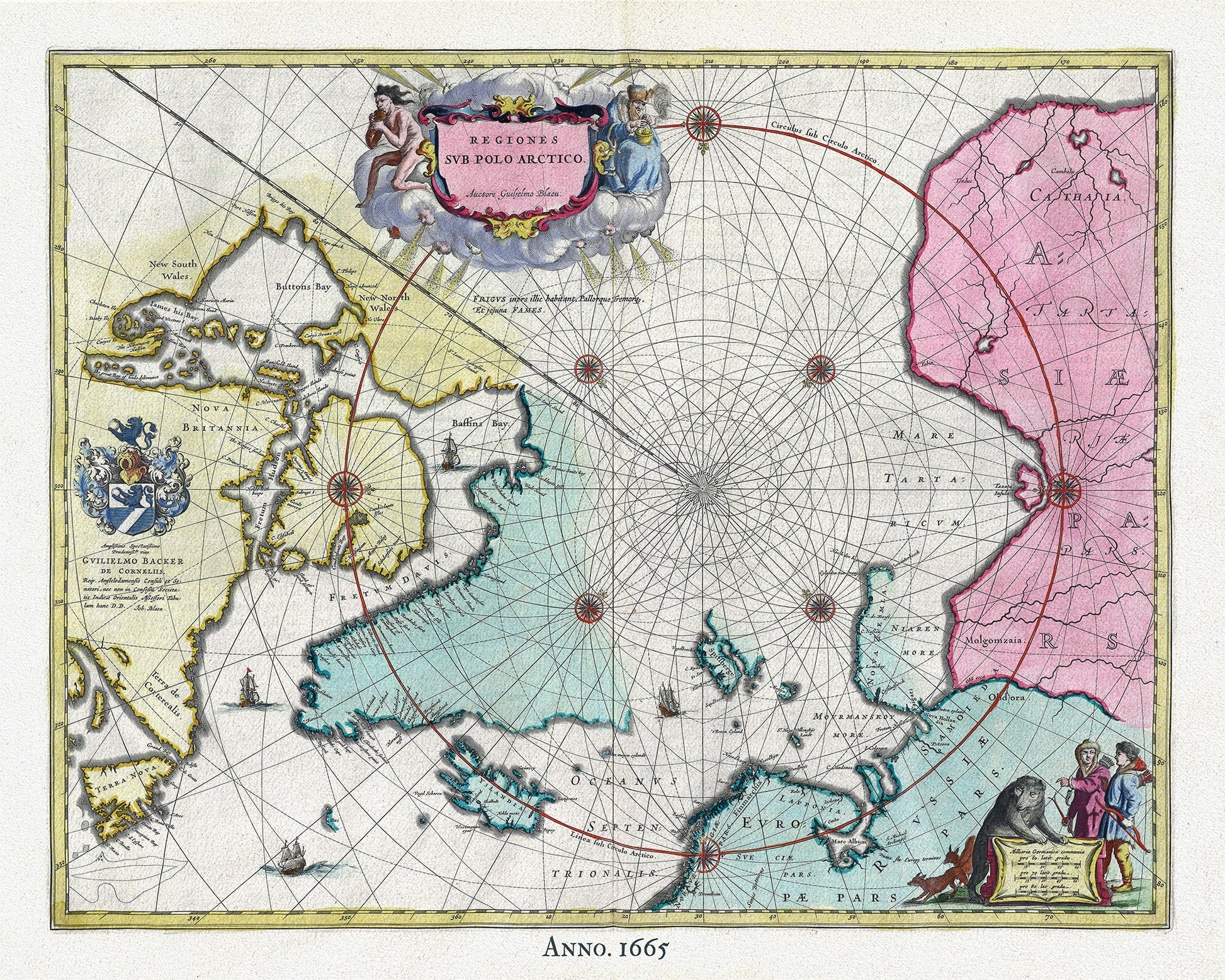 Canada: Arctic, Northern and Polar Exploration: Joan Blaue, Arctic, 1665 - The Map Chest