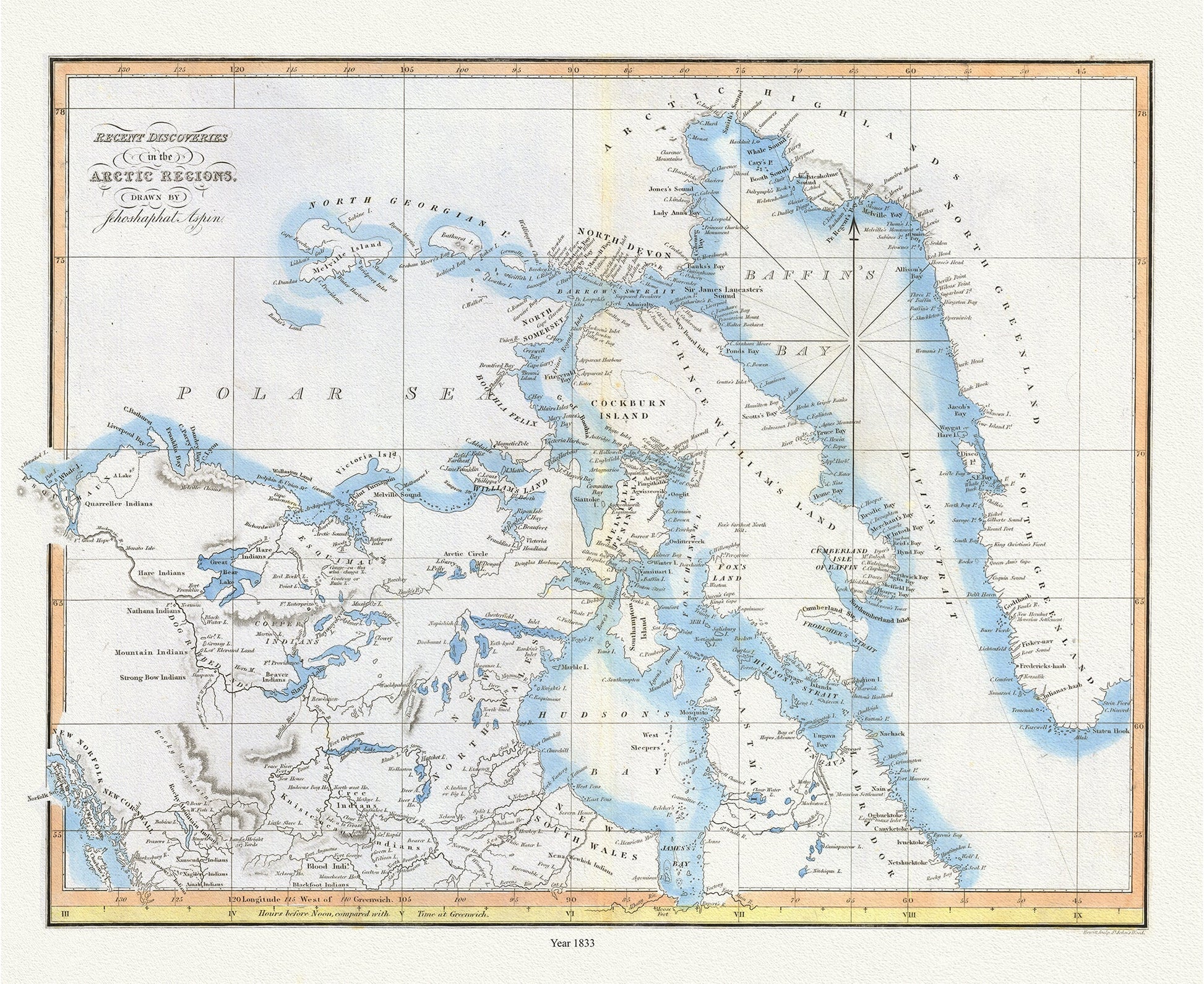 Canada: Arctic, Northern and Polar Exploration: Recent discoveries in the Arctic Regions, 1833, Aspen auth. - The Map Chest