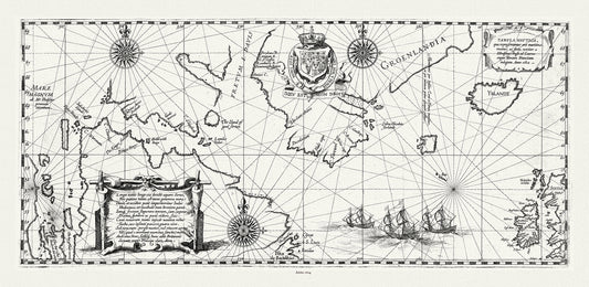 Canada: Arctic, Northern and Polar Exploration: Tabula nautica, qua repraesentantur orae maritimae meatus, ac freta, noviter a IHudsono Anglo,1624, Gerardi auth - The Map Chest