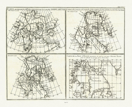 Canada: Arctic, Northern and Polar Exploration: Vaugondy et Diderot, Mapping of the Northwest Passage, 1772 - The Map Chest
