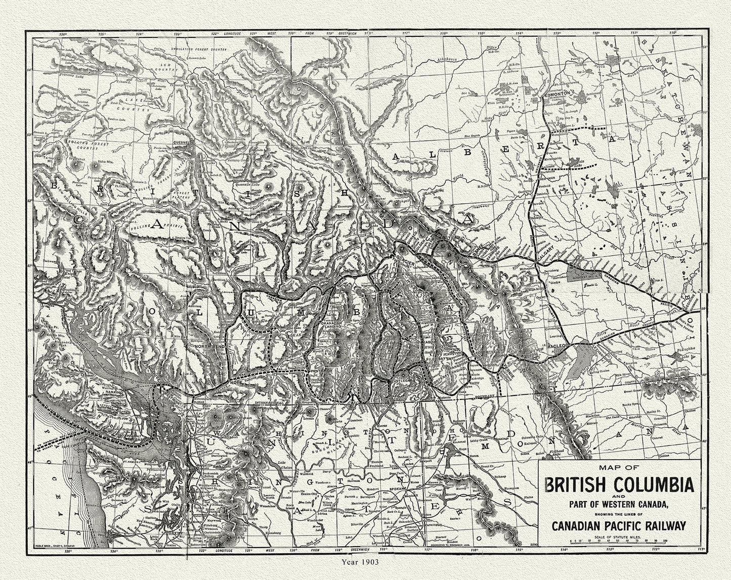 Canada: British Columbia: Railroads: British Columbia, lines and lands of the Canadian Pacific Railway, 1903 - The Map Chest