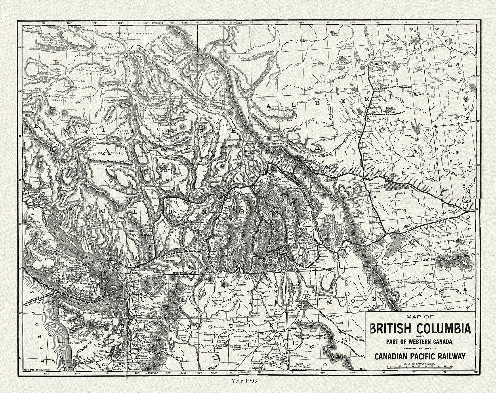 Canada: British Columbia: Railroads: British Columbia, lines and lands of the Canadian Pacific Railway, 1903 - The Map Chest