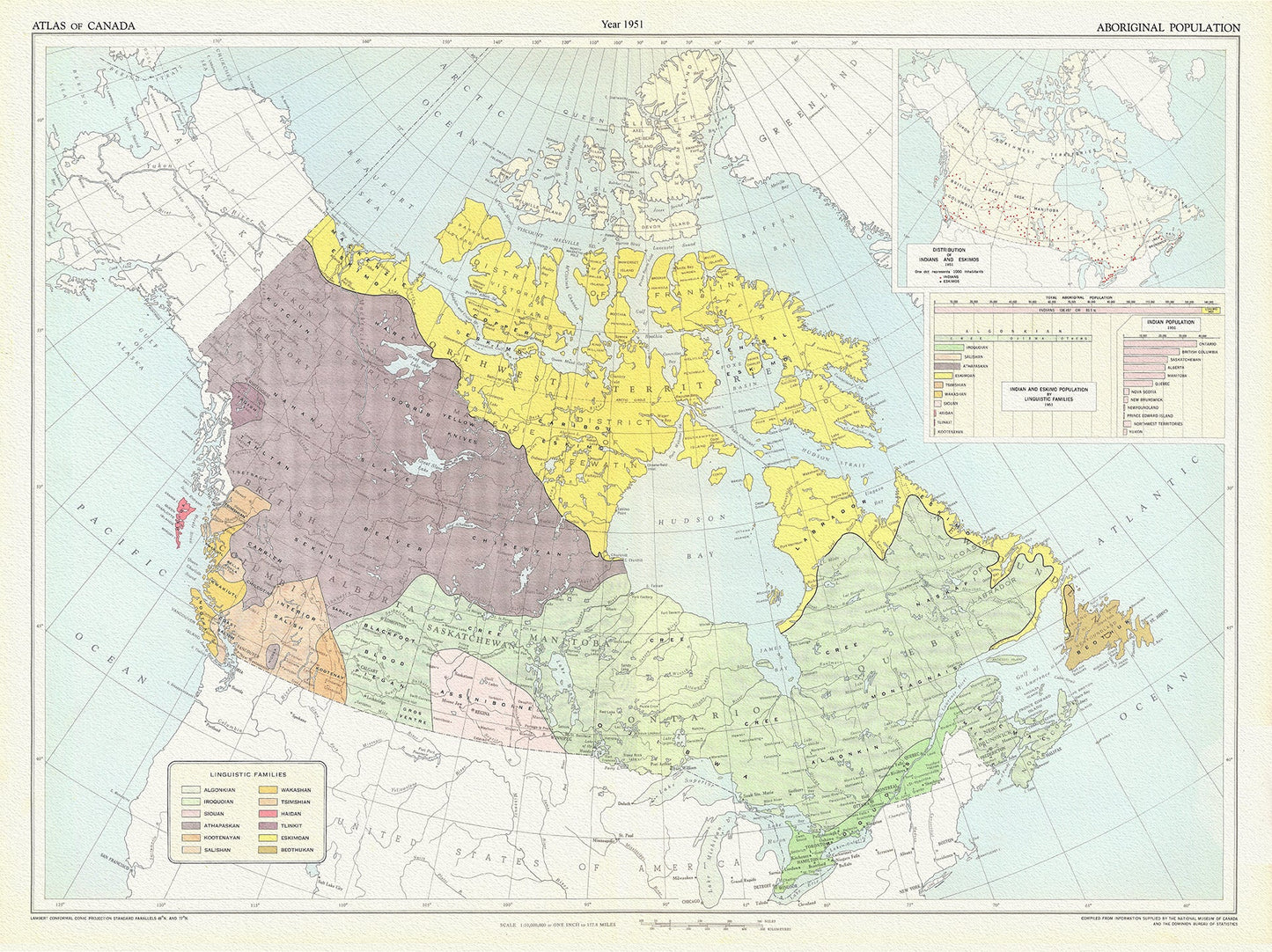 Canada First Peoples: Aboriginal population, 1951 - The Map Chest