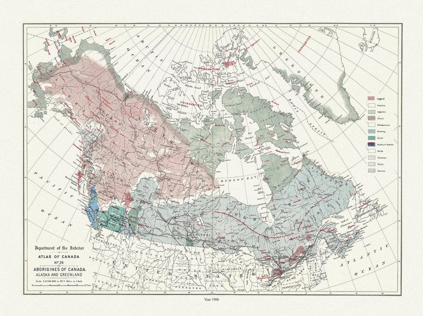 Canada First Peoples: Aborigines of Canada, Alaska and Greenland, 1906 - The Map Chest
