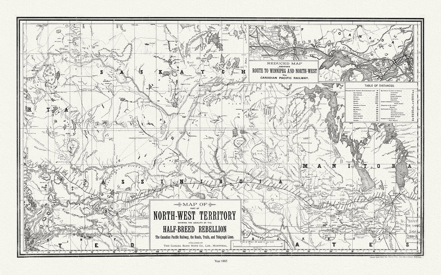 Canada First Peoples: Map of part of North - West Territory shewing the locality of the Half - Breed Rebellion, 1885 - The Map Chest