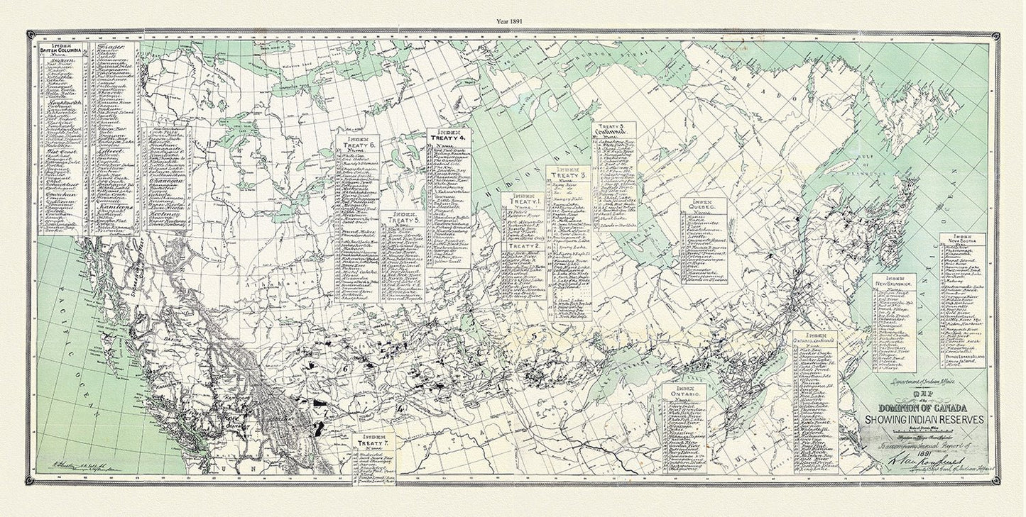 Canada First Peoples: Map of the Dominion of Canada, showing Indian reserves, 1891 - The Map Chest