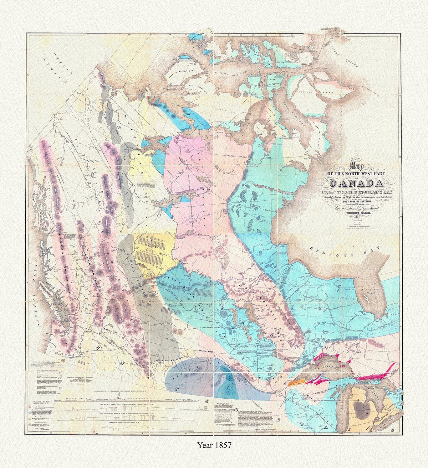Canada First Peoples: Map of the North West Part of Canada Indian Territories & Hudson's Bay, 1857 - The Map Chest