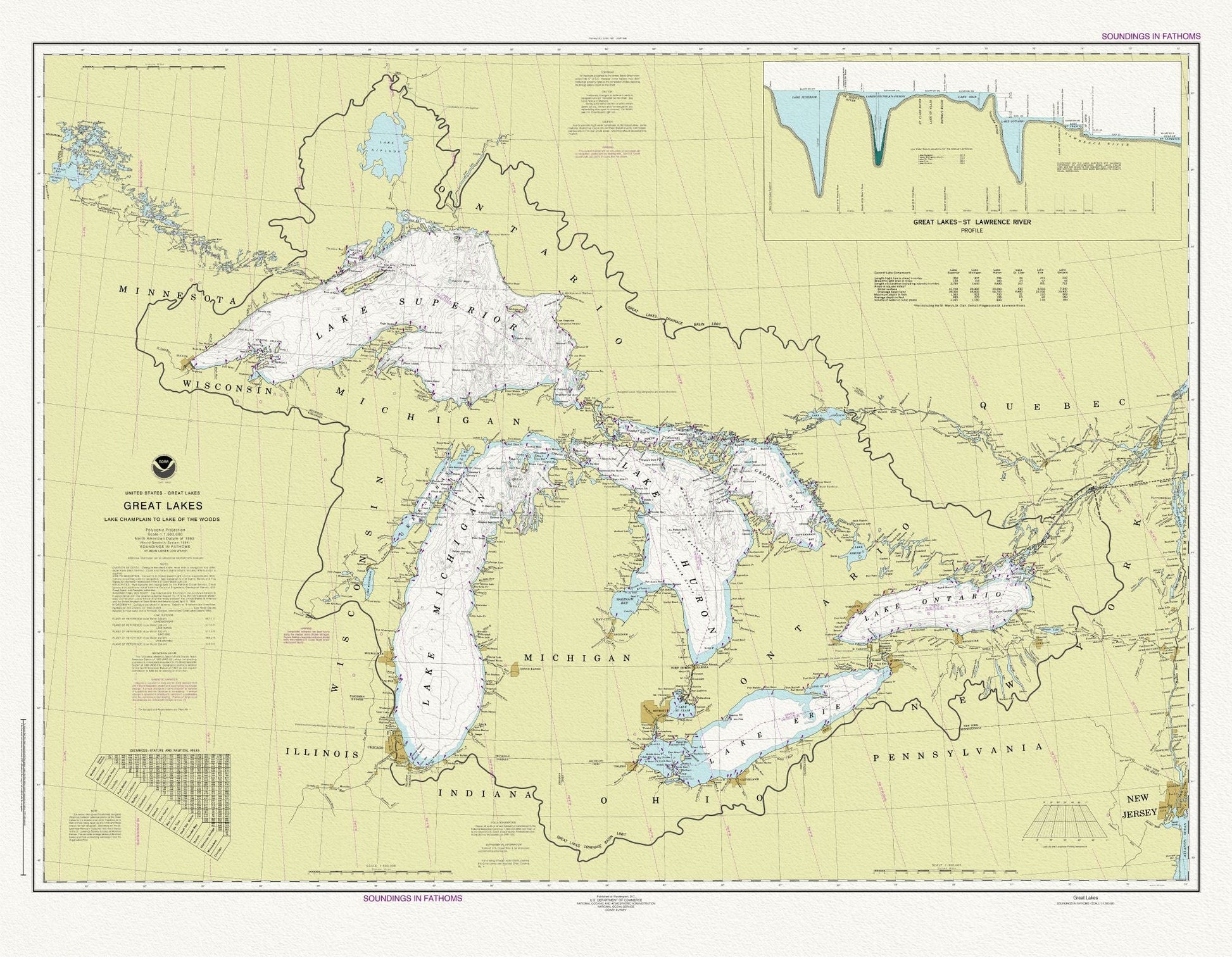 Canada: Great Lakes: A Nauitical Chart of The Geat Lakes, 2016 - The Map Chest