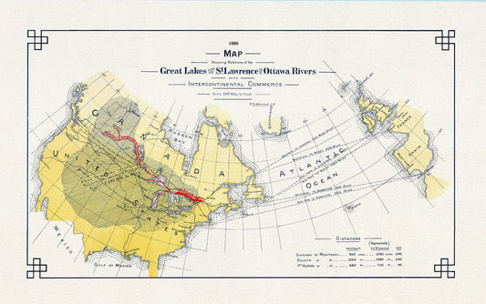 Canada: Great Lakes: Great Lakes St.Lawrence, Ottawa Rivers and InterContinental Commerce, 1880 - The Map Chest