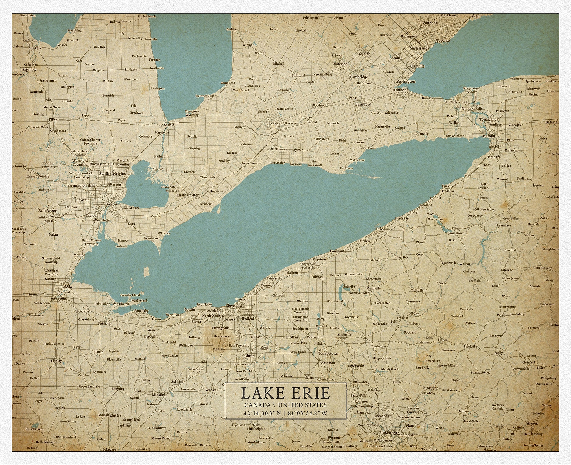 Canada: Great Lakes: Lake Erie - The Map Chest
