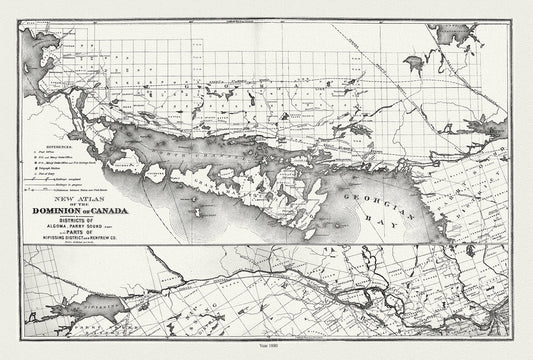Canada: Great Lakes: Lake Huron: Algoma, Manitoulin,Parry Sound.1880 - The Map Chest