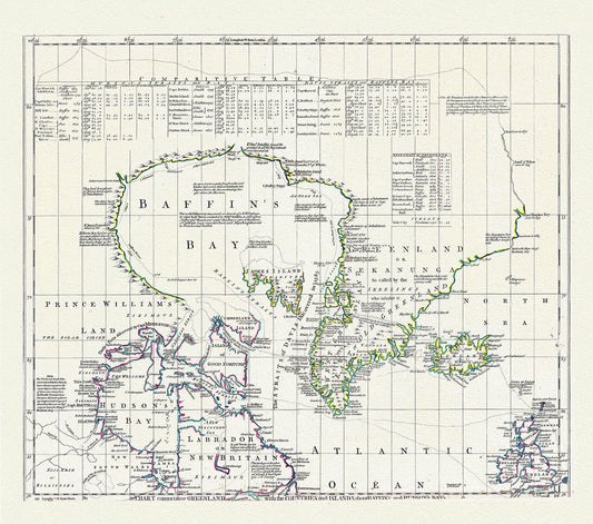 Canada: North and West: Baffin's Bay, Greanland and the North Atlantic Ocean - The Map Chest