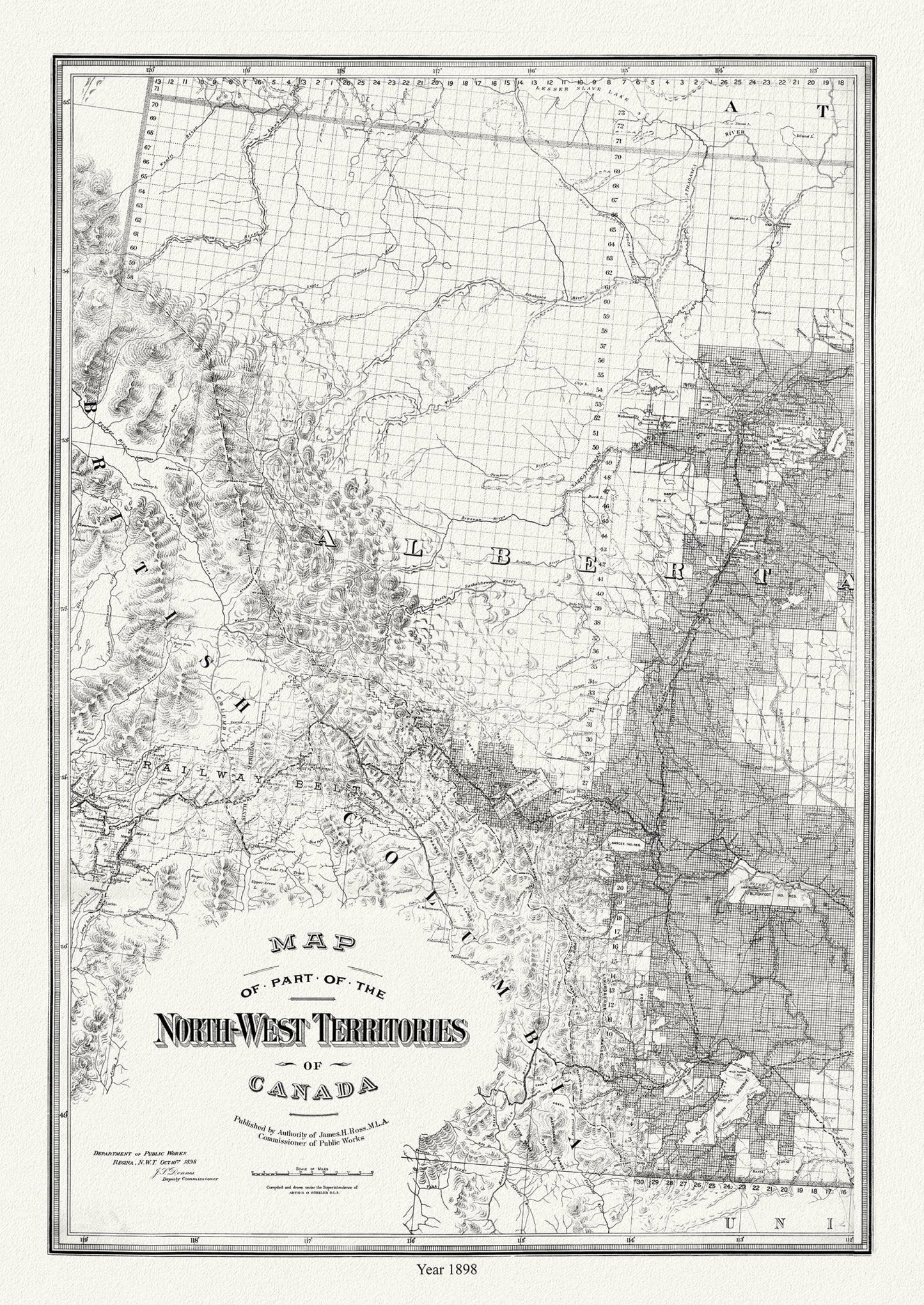 Canada North and West: Map of Western Alberta, formerly N.W.T., 1898 - The Map Chest