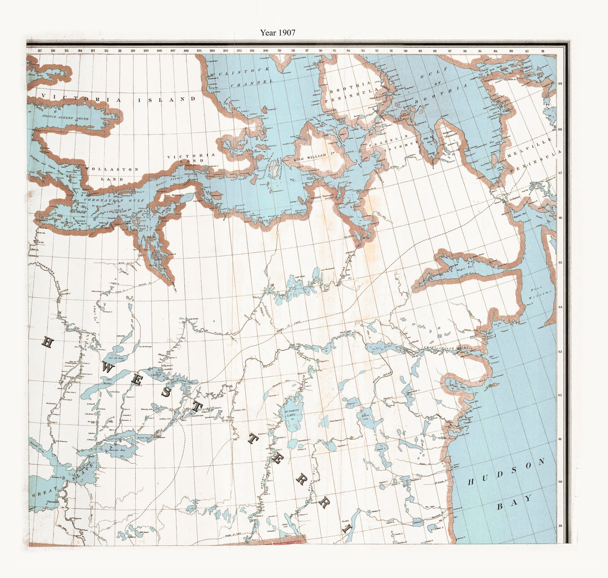 Canada: North and West: Map of Western Canada, 1907 Part 1 - The Map Chest