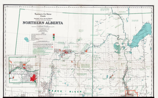 Canada North and West: Northern Alberta, map showing disposition of lands, 1918 - The Map Chest
