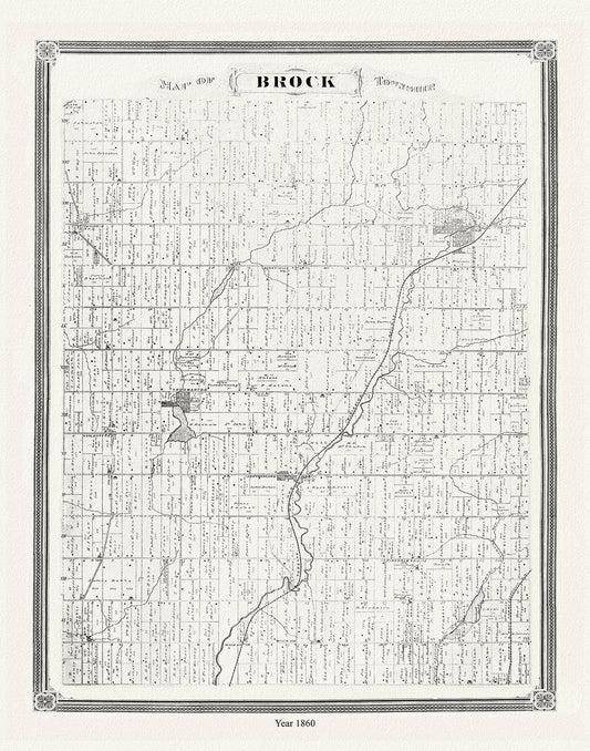 Canada: Ontario: Brock Township, Ontario County, 1860 - The Map Chest