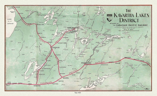 Canada: Ontario: Kawartha Lakes: CPR, Kawartha Lakes District, 1925 - The Map Chest